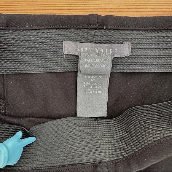 Suzy Shier Black Leggings with Silver Zipper Accents – Pull-On Style Size M - Picture 5 of 5